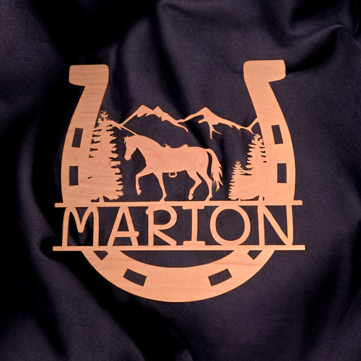 Holzschild - Hufeisen