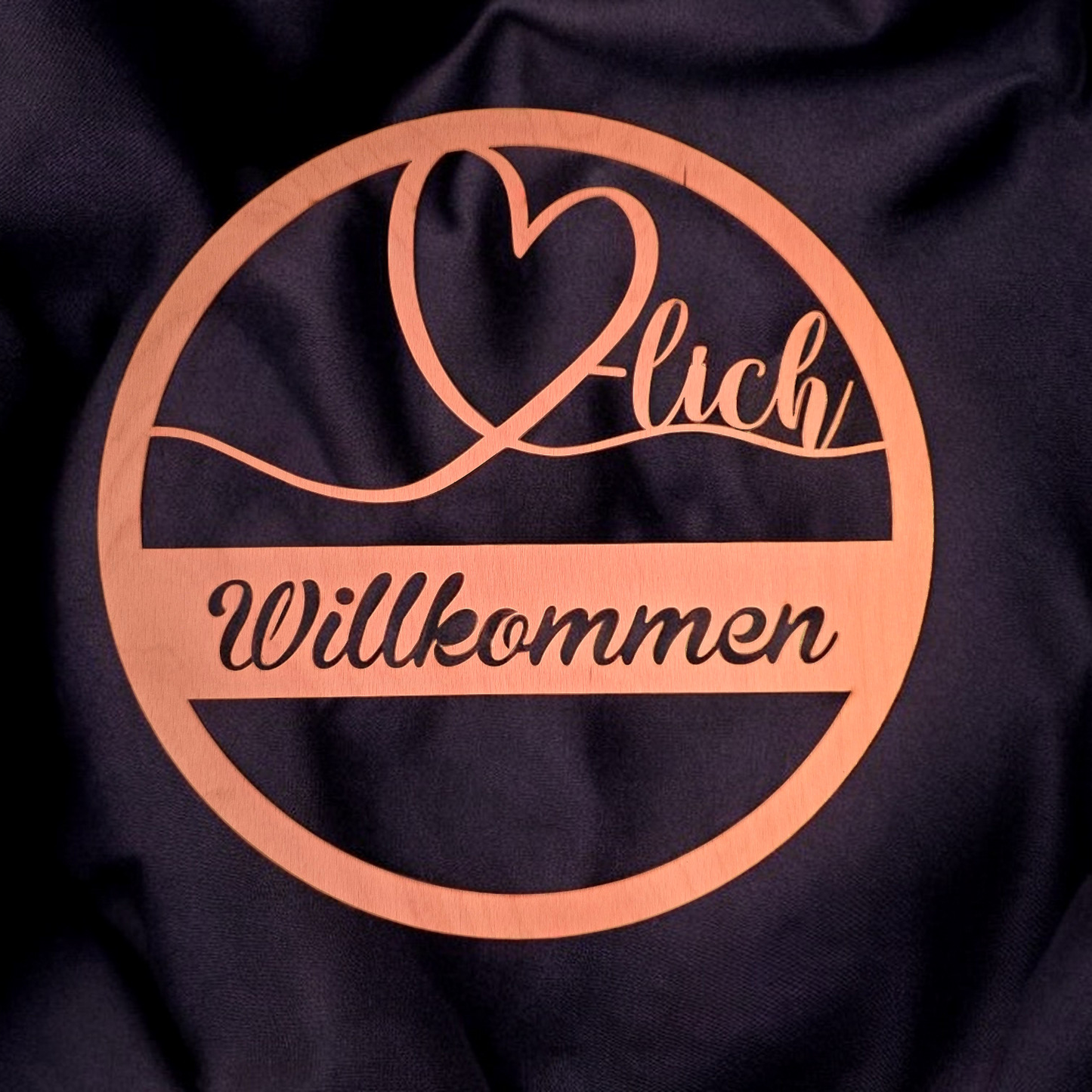 Holzschild - Herzlich Willkommen