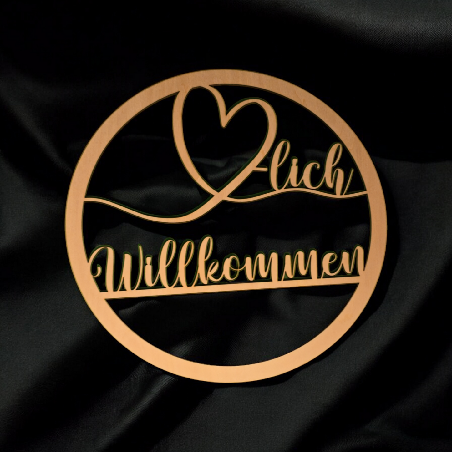 Holzschild - Herzlich Willkommen