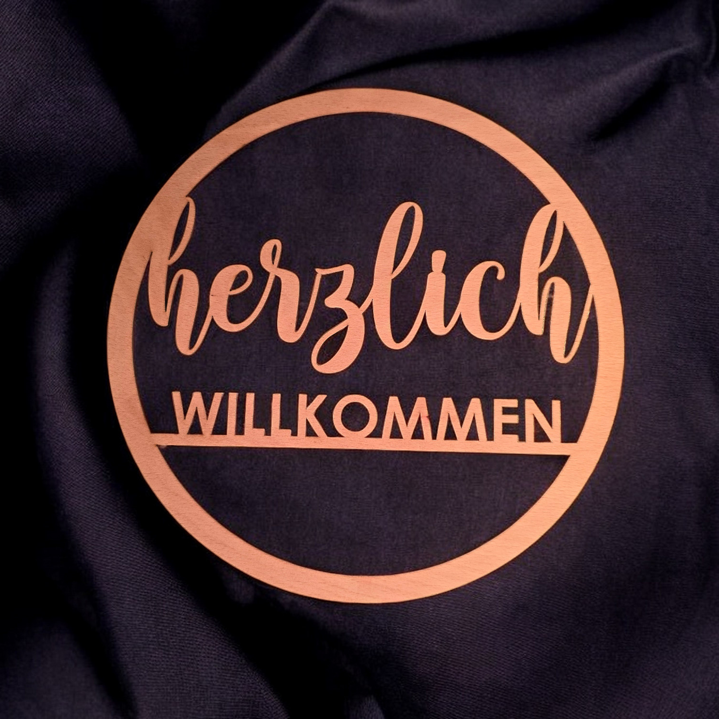 Holzschild - Herzlich Willkommen