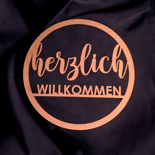Holzschild - Herzlich Willkommen
