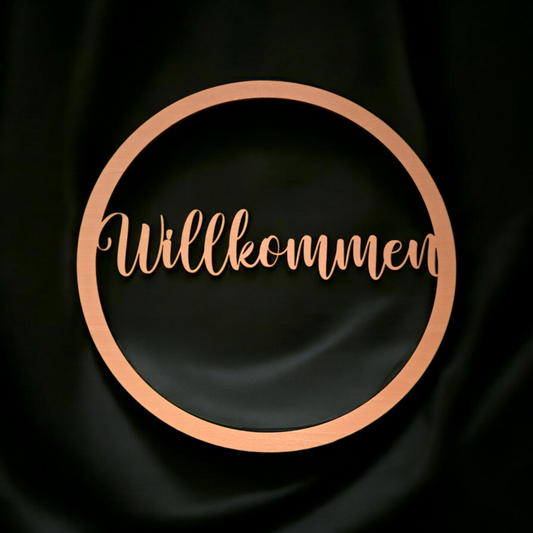Holzschild - Willkommen