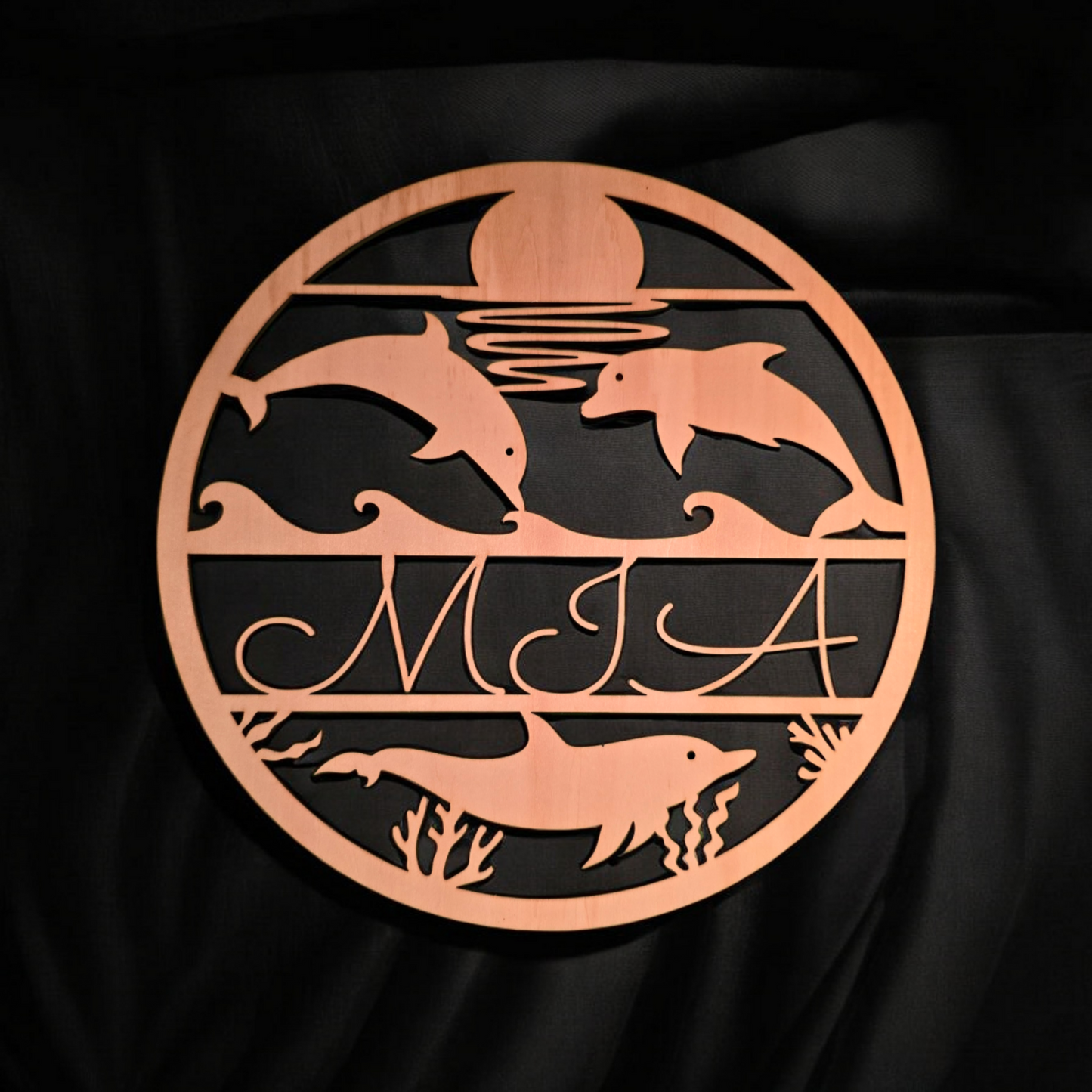 Holzschild - Delfine