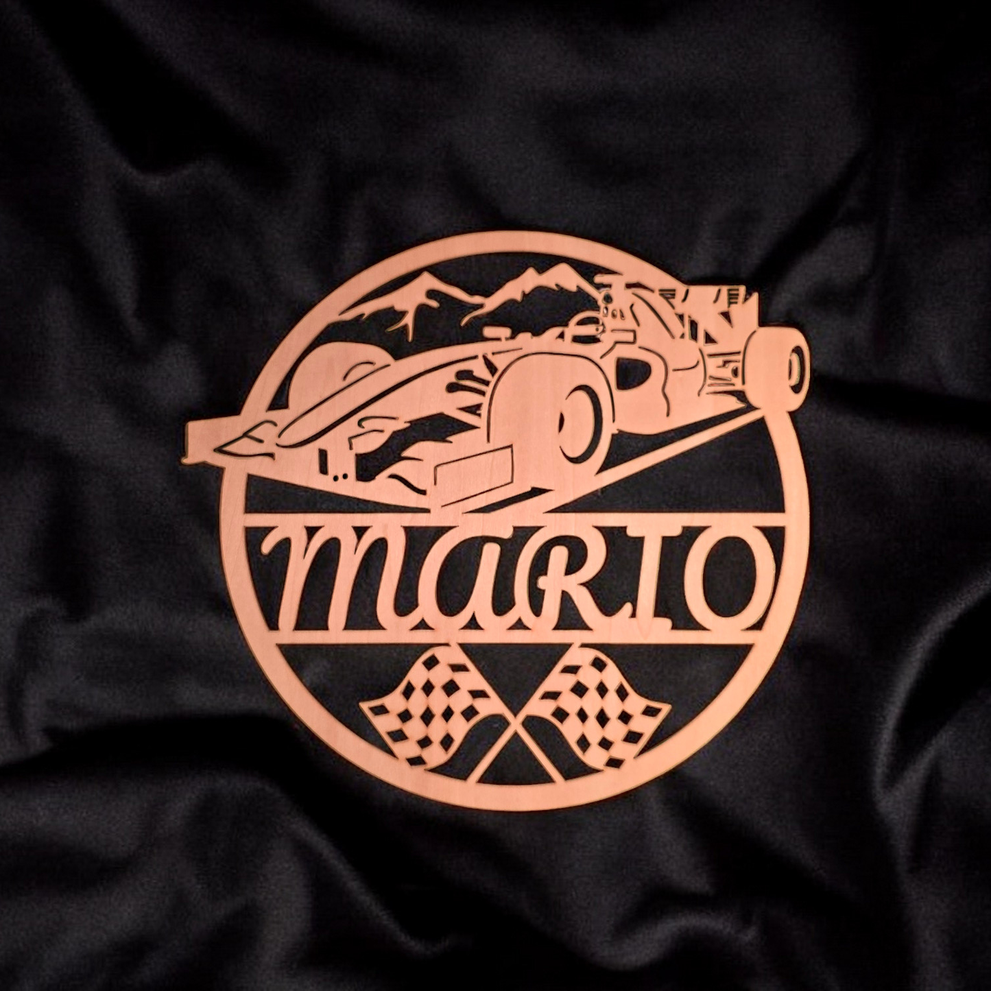 Holzschild - Rennwagen