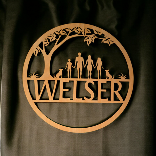 Holzschild - Familie