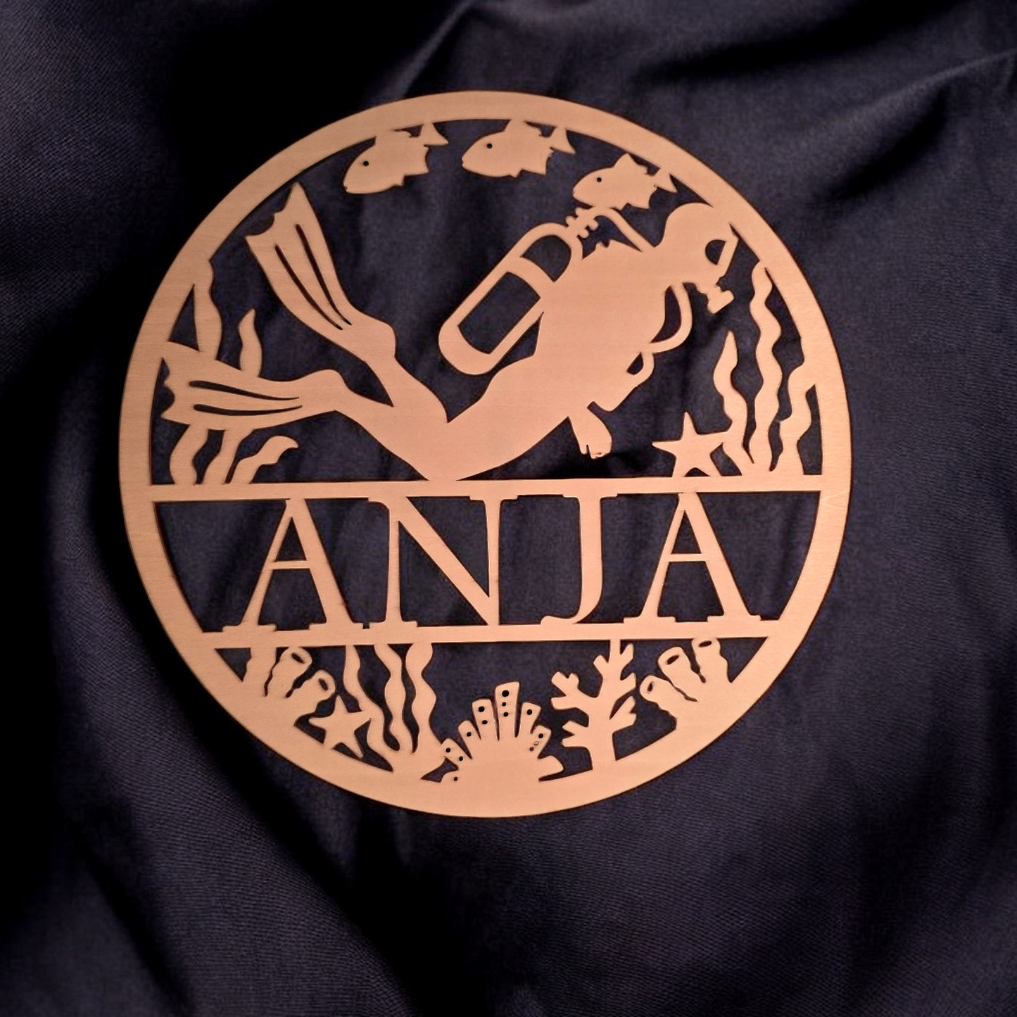 Holzschild - Taucher