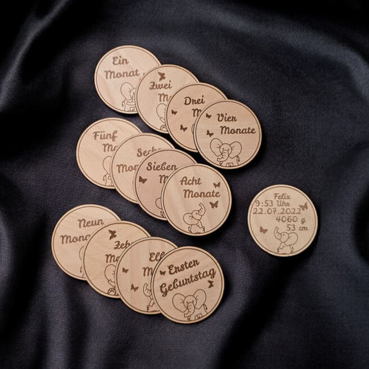 Meilensteinkarten - Elefant